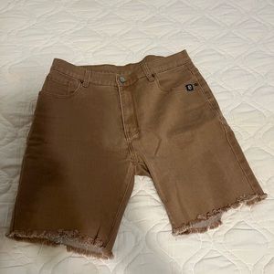 Born Primitive Jorts in khaki brown
